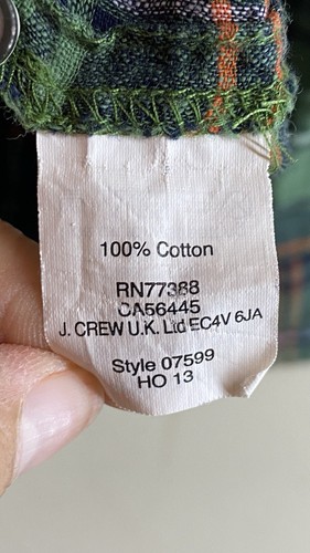J. Crew grün kariert bestickt Langarm Bauern Bluse Top Größe 2 - Bild 4 von 4