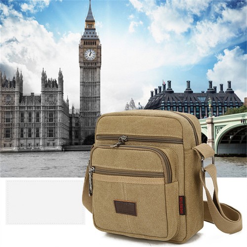 Retro Men's Canvas Shoulder Messenger Bag Crossbody Satchel Travel Man's Bags AU - Picture 12 of 15