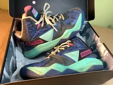 Moolah Press Break True Blue Aqua Rose Violet Basketball Shoes 6.5 Youth w/ Box