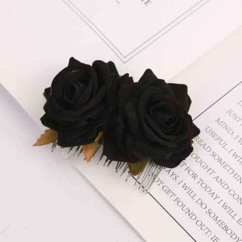 Mujeres Grande Rosa Flor Clip Agarre Para el Cabello Agarre Novia Horquilla Broche Boda Dama de honor - Imagen 30 de 36