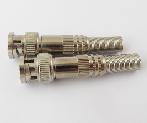 1pc Metal BNC Male Plug Screw Type Connectors w/ Spring Tail for RG59 RG6 Cable - Picture 4 of 5