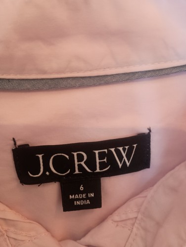 Camicetta donna J Crew collo alto manica lunga bottoni 100% cotone rosa taglia 6 - Foto 4 di 11