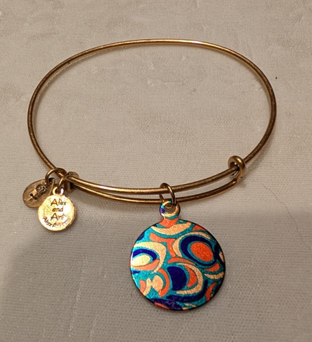 ALEX & ANI gold Mixed colors psychedelic charm bracelet