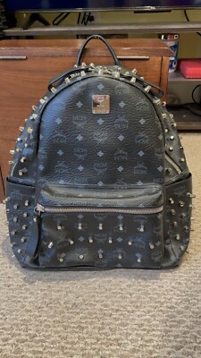 MCM Black Backpack Studded