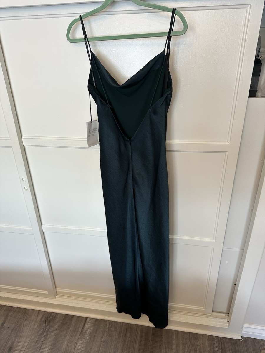 slim fit dress slacks Silk Slip Dress in Mint – Shibumi main image 1