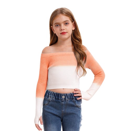 Kids Girls Crop Top Latin Sweater Yoga Pullover Dance Tops Exercise Shirts Team - Picture 28 of 53