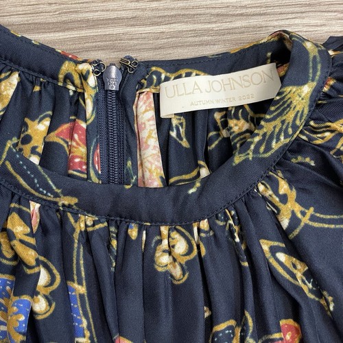 Vestido Ulla Johnson Negro Seda Heleen Odessa Floral Asimétrico Midi Talla 0 Pasarela - Imagen 6 de 11