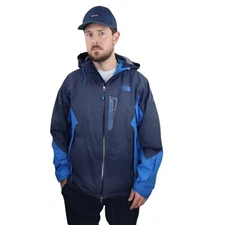 The North Face Summit Series HyVent Alpha Hooded Ski Jacket Coat Men Medium Blue