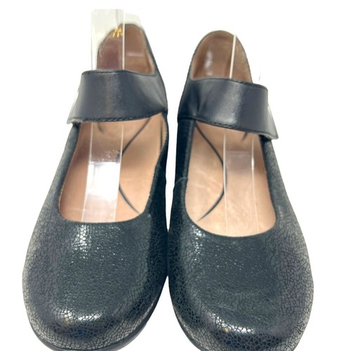 Dansko Audrey Women 37/ 7 Crackle Black Nappa Leather Mary Jane Shoes - Picture 4 of 7