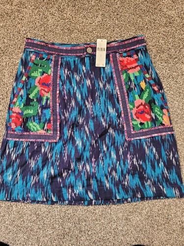 NWT Pilcro and the Letterpress Anahi Embroidered Skirt Size 6 Tag $148. L1 - Picture 3 of 14