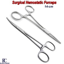 Surgical Kelly Hemostat Locking Forceps Straight & Curved Dental Instruments Set