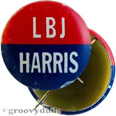 GORGEOUS 1964 OFFICIAL LYNDON JOHNSON PICTURE CAMPAIGN PINBACK