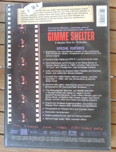 Gimme Shelter (1970) R1 DVD Criterion Collection #99 Rolling Stones Booklet - Imagen 2 de 2
