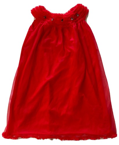 Vtg Adonna Red Babydoll Nightgown Sz Med Pennys Nightie Lingerie Ruffle Sheer - Picture 1 of 9