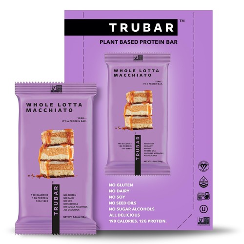 TRUBAR Vegan Protein Bar Whole Lotta Macchiato Gluten Free Plant Based Protei... - Picture 1 of 7