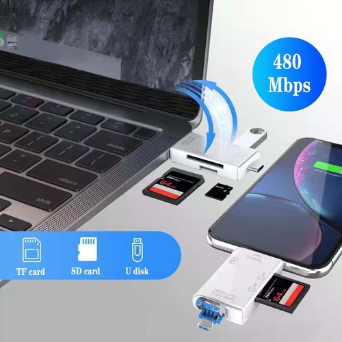 Card Reader USB 2.0 Type C Micro SD TF OTG Smart Memory Adapter Laptop Computer - Picture 7 of 9
