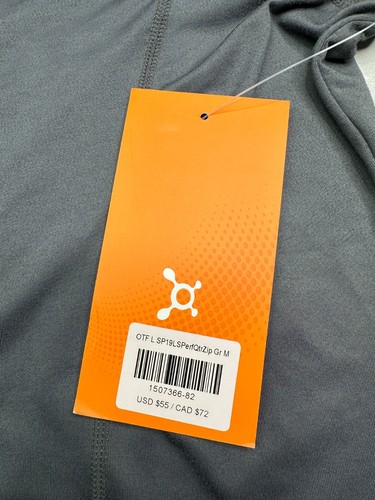 Orange Theory Womens Shirt M Gray Mock Neck Half Zip Pullover Fitness Top NWT - Picture 8 of 10
