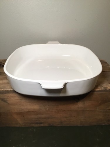 CORNING WARE TREFOIL SWIRL SQUARE BAKING DISH CASSEROLE w/Pyrex Glass DOME LID - Picture 8 of 11
