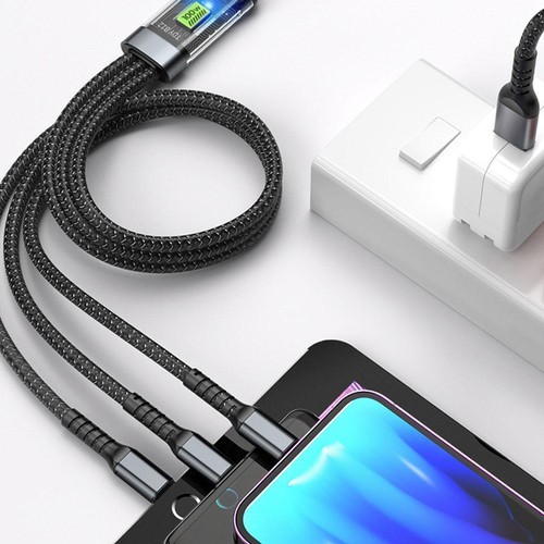 3-In-1 100W 5A Fast Charging USB to Type-C Micro Charger Cable For iPhone I4W6 - Afbeelding 11 van 13