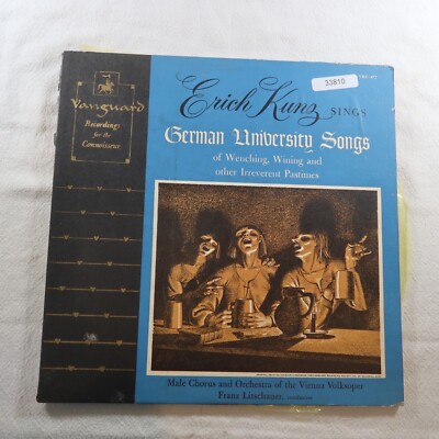 Erich Kunz Sings German University Songs Of Wenching LP Vinyl Record Album
