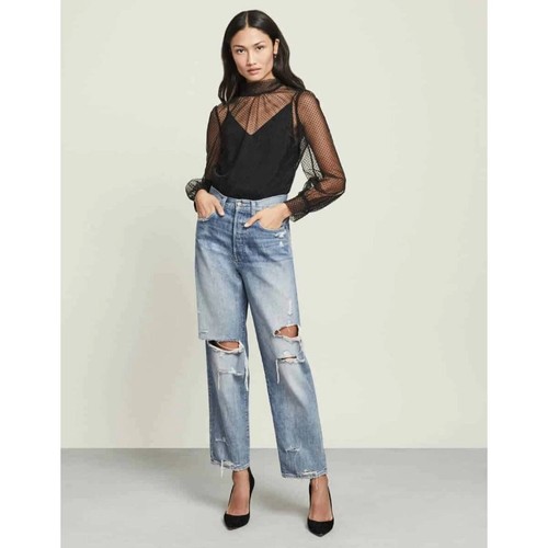 Neu mit Etikett Veronica Beard Blake Classic Straight High Clearwater Destroyed Jeans 26/2 - Bild 2 von 13