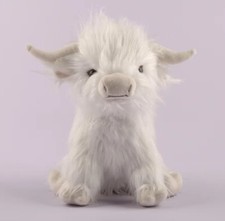 White Highland Cow Plush Toy 9" Stuffed Animal Toddler Doll Gift for Kids