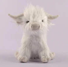 White Highland Cow Plush Toy 9" Stuffed Animal Toddler Doll Gift for Kids