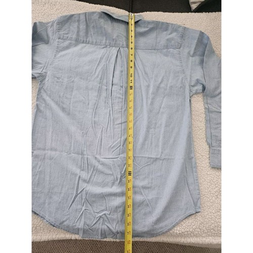 Camicia jeans manica lunga vintage anni 90 ricamata Topolino Inc cotone con bottoni taglia XL - Foto 10 di 10