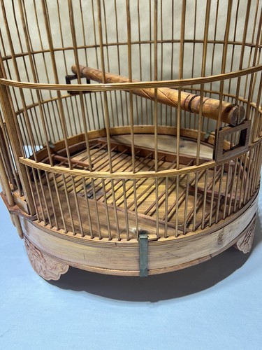 Q-Vintage antiker Bambus-Vogelkäfig. Asiatisch, Boho Chic. - Bild 6 von 9