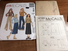 McCalls 4180 Girls PreTeen Top Pants & Skirt  7-8-10-12 U/C  B 29.5 30.5 32 33.5