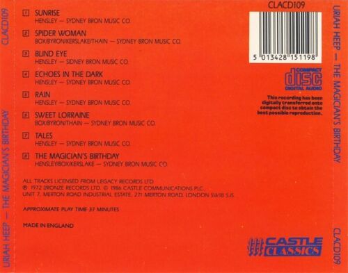 Magicians Birthday by Uriah Heep (CD Castle Germany) Like New Ships 1st Class - Picture 2 of 2