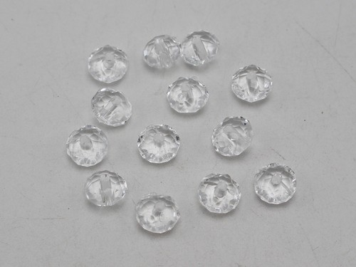 100 Transparente Acryl Facettierte Rondelle Perlen 6X10mm Zwischenring Farbe und Klar - Bild 7 von 13