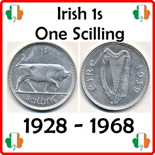Ireland | Irish 1s | One Scilling | 1 Shilling | Bull | 1928 - 1968 - Foto 1 di 2