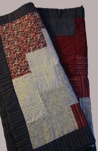 Par de fundas de almohada acolchadas rojas blancas y azules retazos patrióticos talla king - Imagen 6 de 7