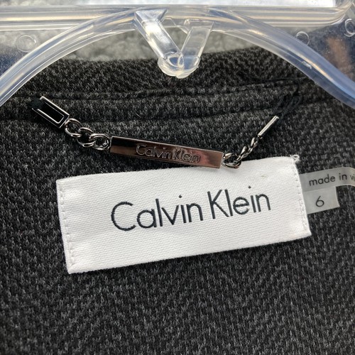 Calvin Klein Blazer Jacke drapiert Rüschen vorne offen Gr. 6 grau gefüttert 3/4 Arm - Bild 4 von 14