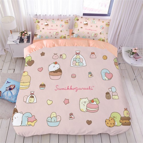 Anime Sumikkogurashi Cotton Bed Sheet Quilt Cover Girls Dormitory Bedding Set - Picture 26 of 26
