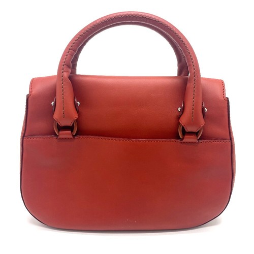 Salvatore Ferragamo 7899 Hand Bag Leather / Wood Red - Foto 2 di 11