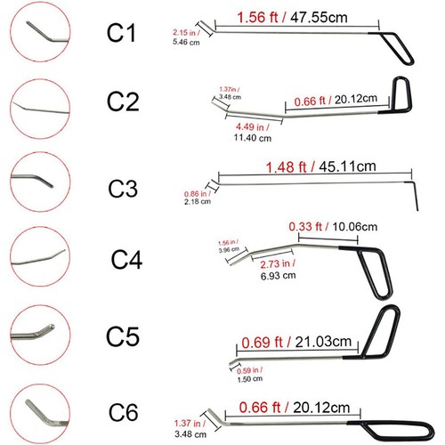 WHDZ 21 pcs Car Dent Repair Kits Paintless Puller Rods Removal Tools Auto Body - Bild 3 von 7