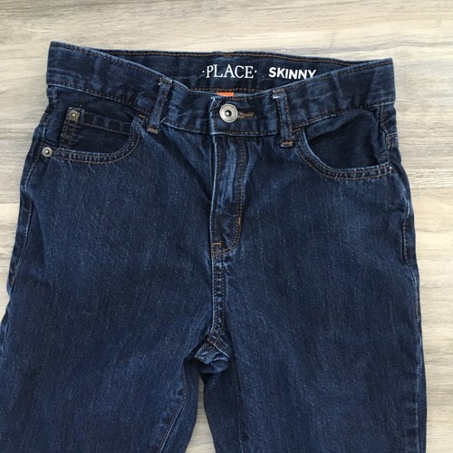 The Children's Place Jeans Girls Size 14S Dark Blue Skinny 9" rise 26" ins Denim - Picture 3 of 11