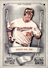 Jim Thome 2021 Topps Allen & Ginter Historical Hits Card #HH-45
