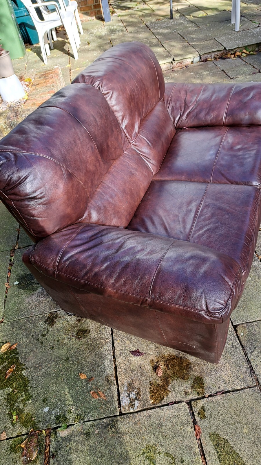 2 seater brown leather sofa used eBay