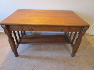 Arts Crafts Mission Antique Slotted Quarter Sawn Solid Tiger Oak