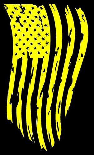 American Flag Tattered Vertical Vinyl Decal Multiple Colors and Sizes - Picture 12 of 25
