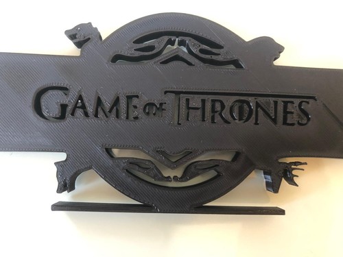 Game of Thrones GoT Display Logo Text Stand Nine Families Mythical land Westeros - Picture 2 of 2
