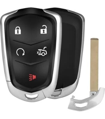 Coque de clé télécommande à 5 boutons pour Cadillac ATS, CT6, CTS, SRX, XT5, XTS