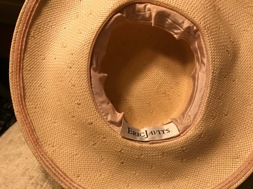 VTG ANTQ ERIC JAVITS STRAW SUN HAT PAPER ROSE AND BERRIES - Picture 6 of 7