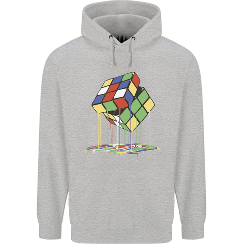 Dripping Rubix Cube Funny Puzzle Childrens Kids Hoodie - Picture 51 of 88