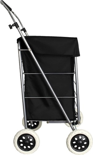 Carro de compras ligero bolso de 4 ruedas carro equipaje vendedor ruedas de metal - Imagen 4 de 34