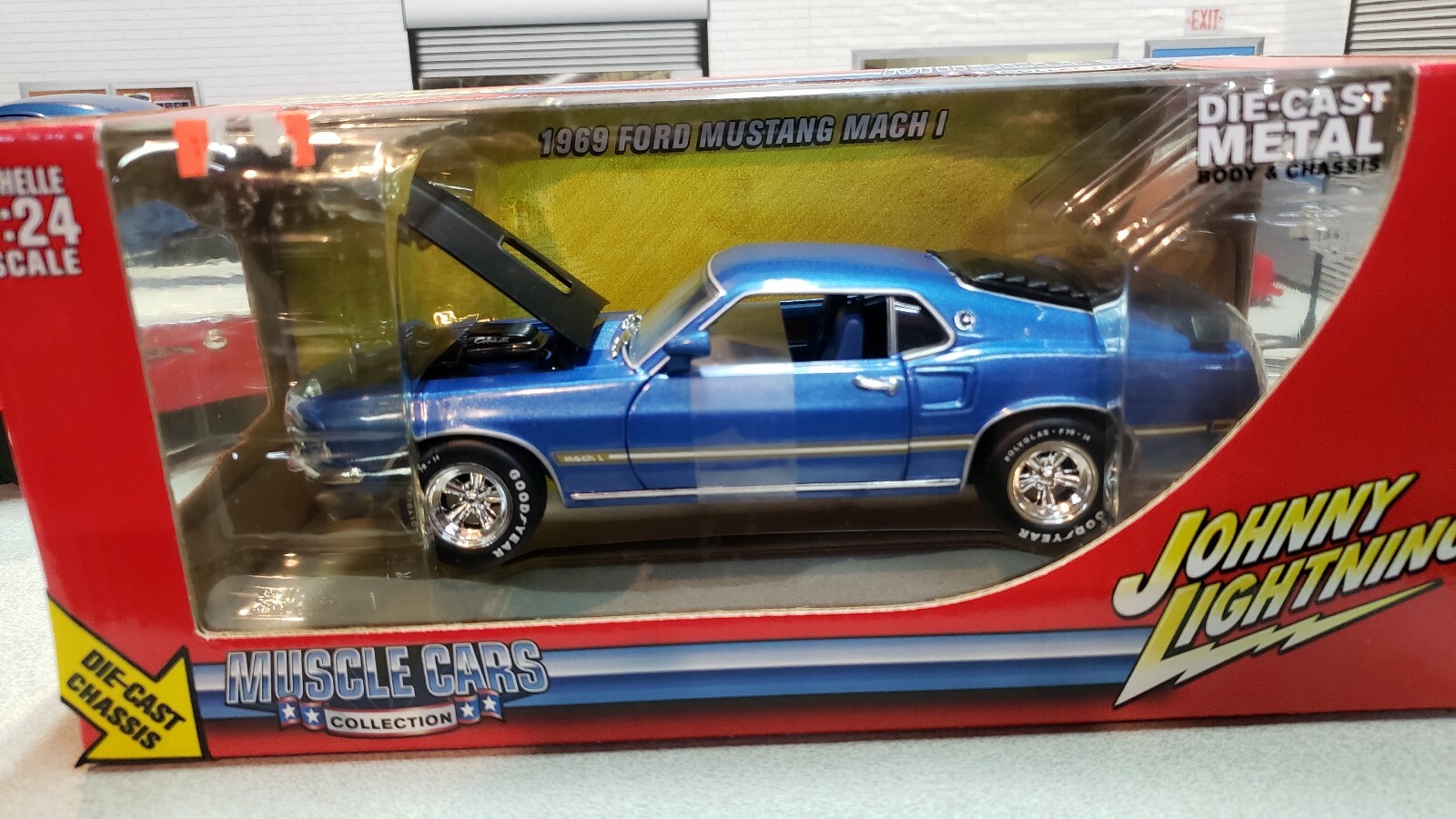 JOHNNY LIGHTNING 1969 FORD MUSTANG MACH 1 MET Blau 1 24 Torque thrusts NIB JOHNNY LIGHTNING 1969 FORD MUSTANG MACH 1 MET Blau 1 24 Torque thrusts NIB
