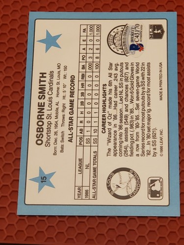 1987 donruss jumbo ozzie smith autographed card. beckett certificate of... - Picture 5 of 12